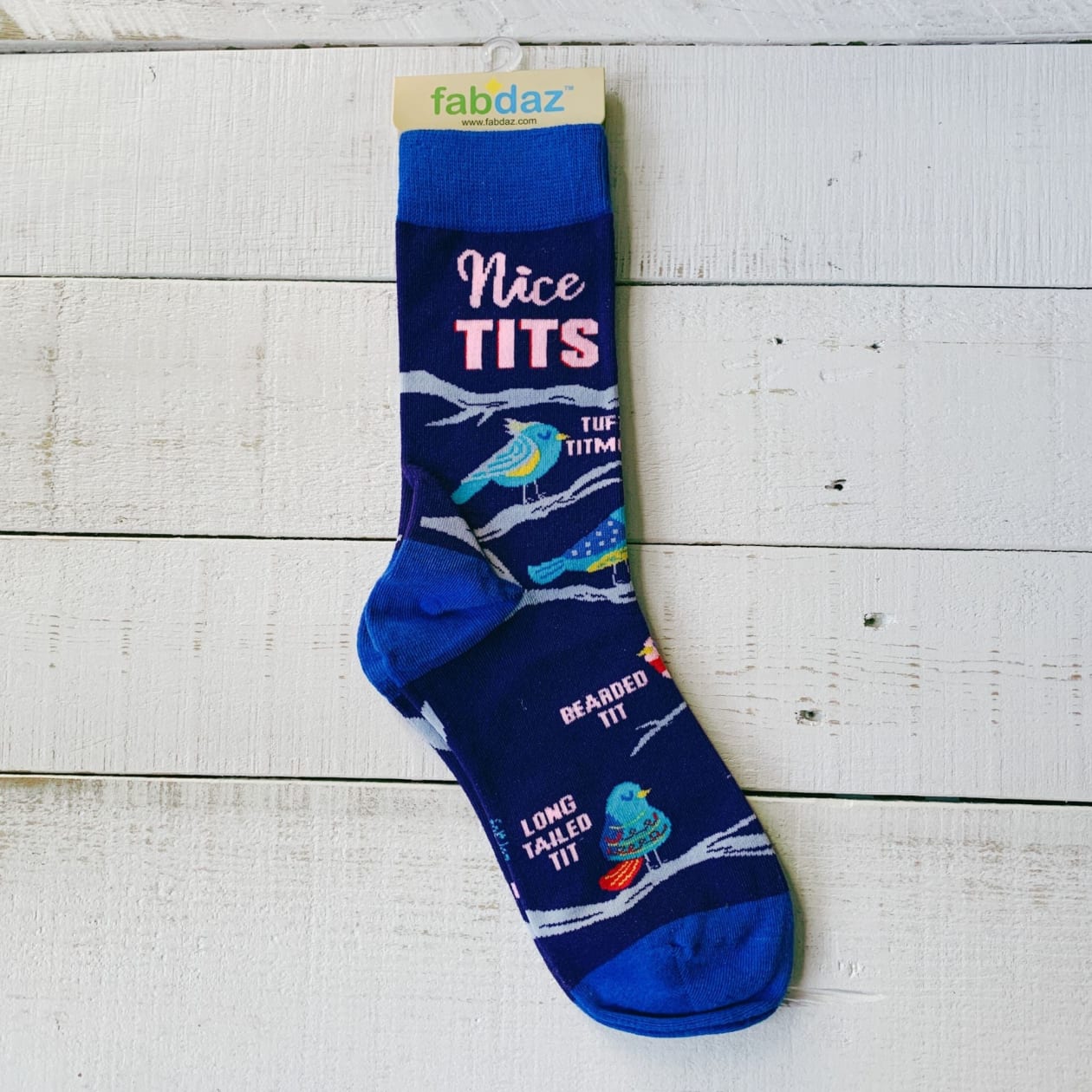 Nice Tits Ladies' Novelty Crew Socks | Blue Birds