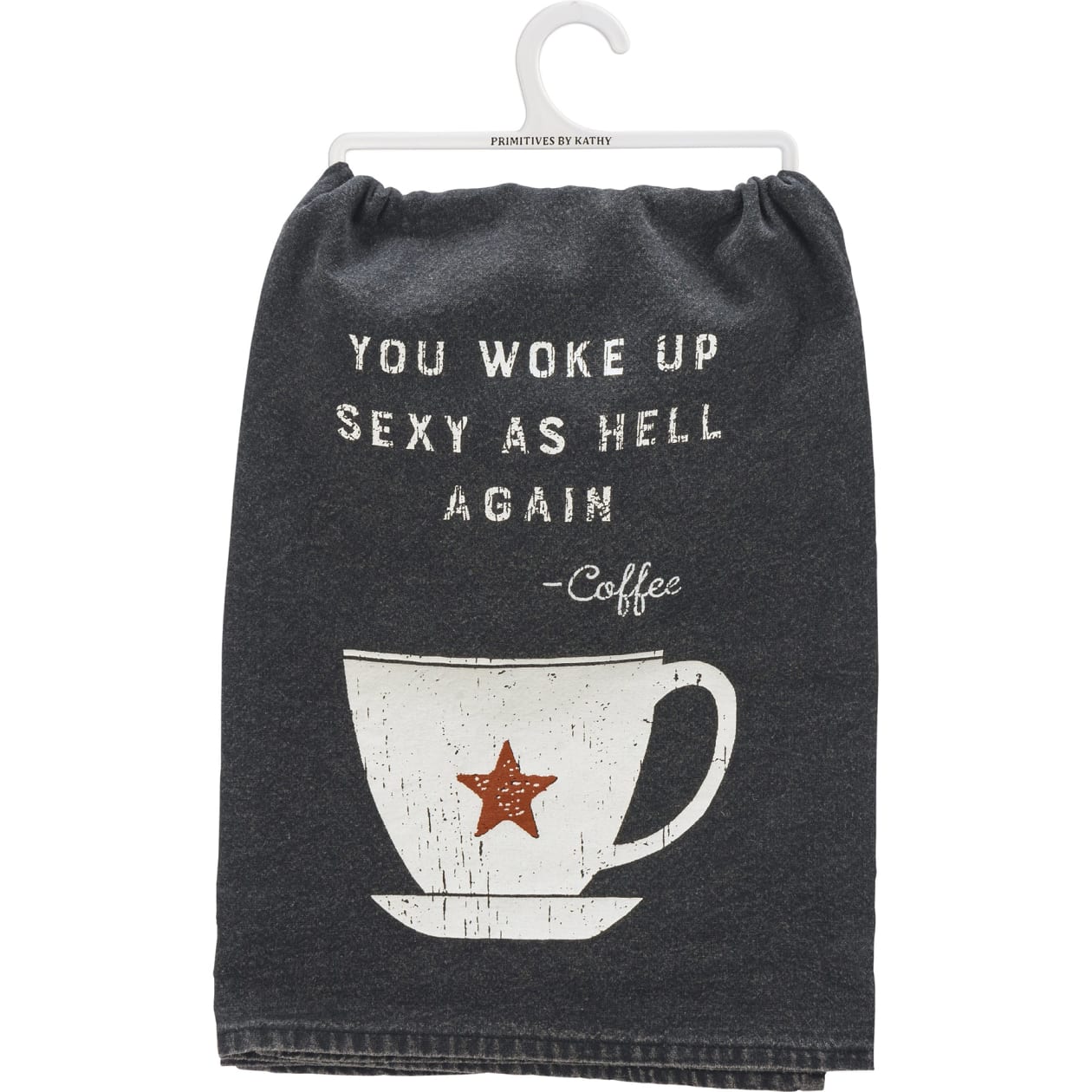 You Woke Up Sexy As Hell Again Coffee Dish Cloth Towel | Novelty Hilarious Tea Towel | Cute Kitchen Hand Towel | 28" Square