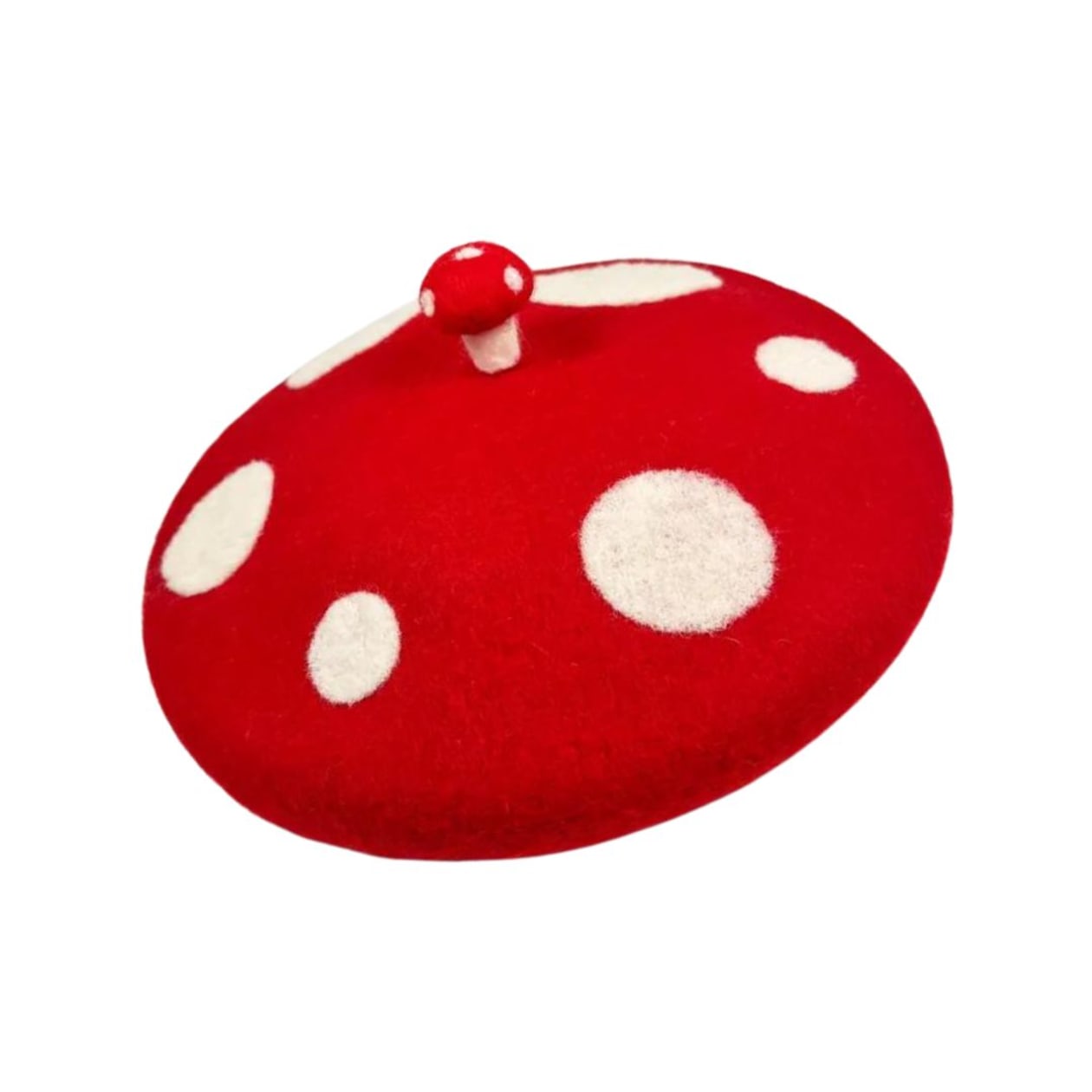 Mushroom Beret | Forestcore Amanita Muscaria Felt Winter Hat