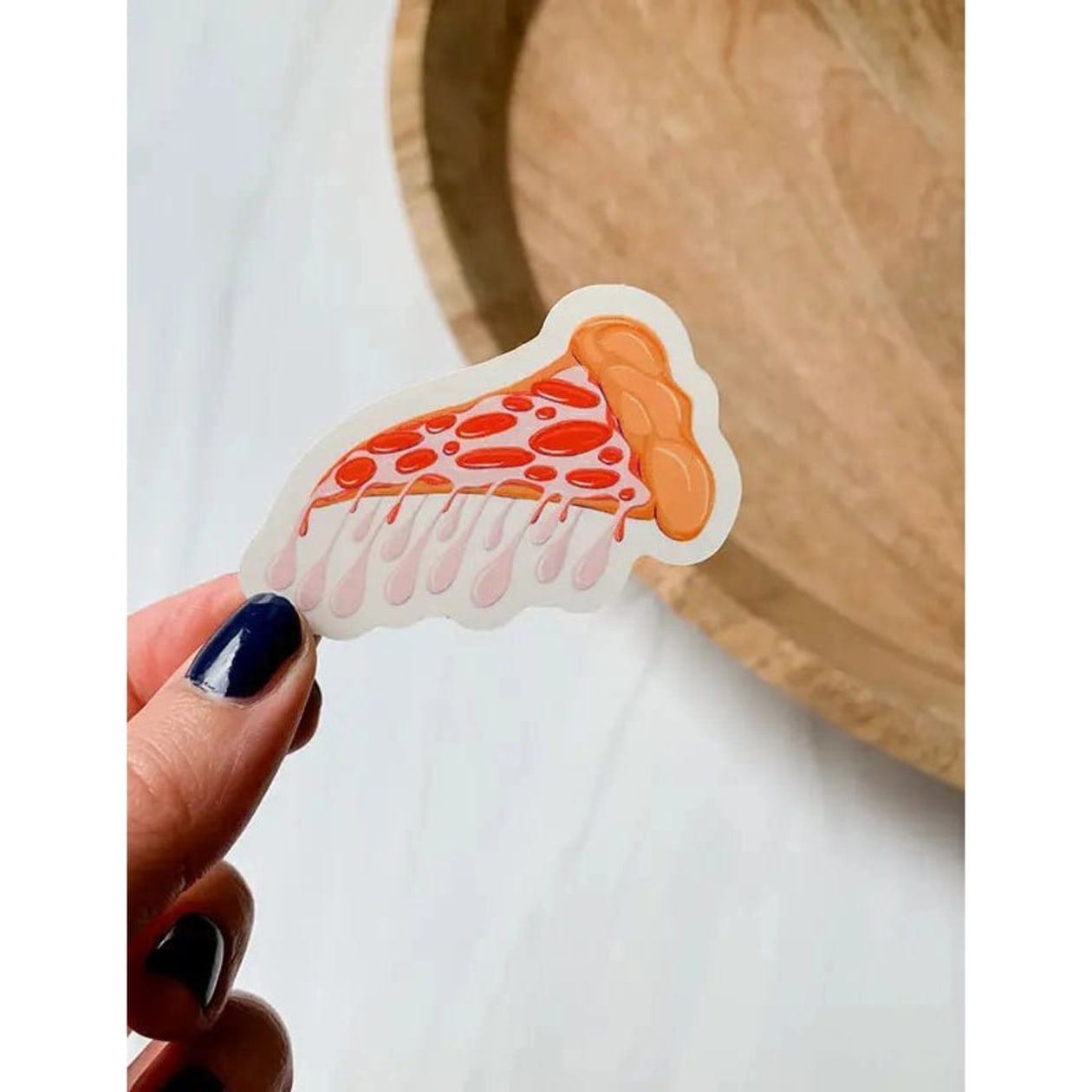 Drippy Pizza Die Cut Sticker on Transparent Background