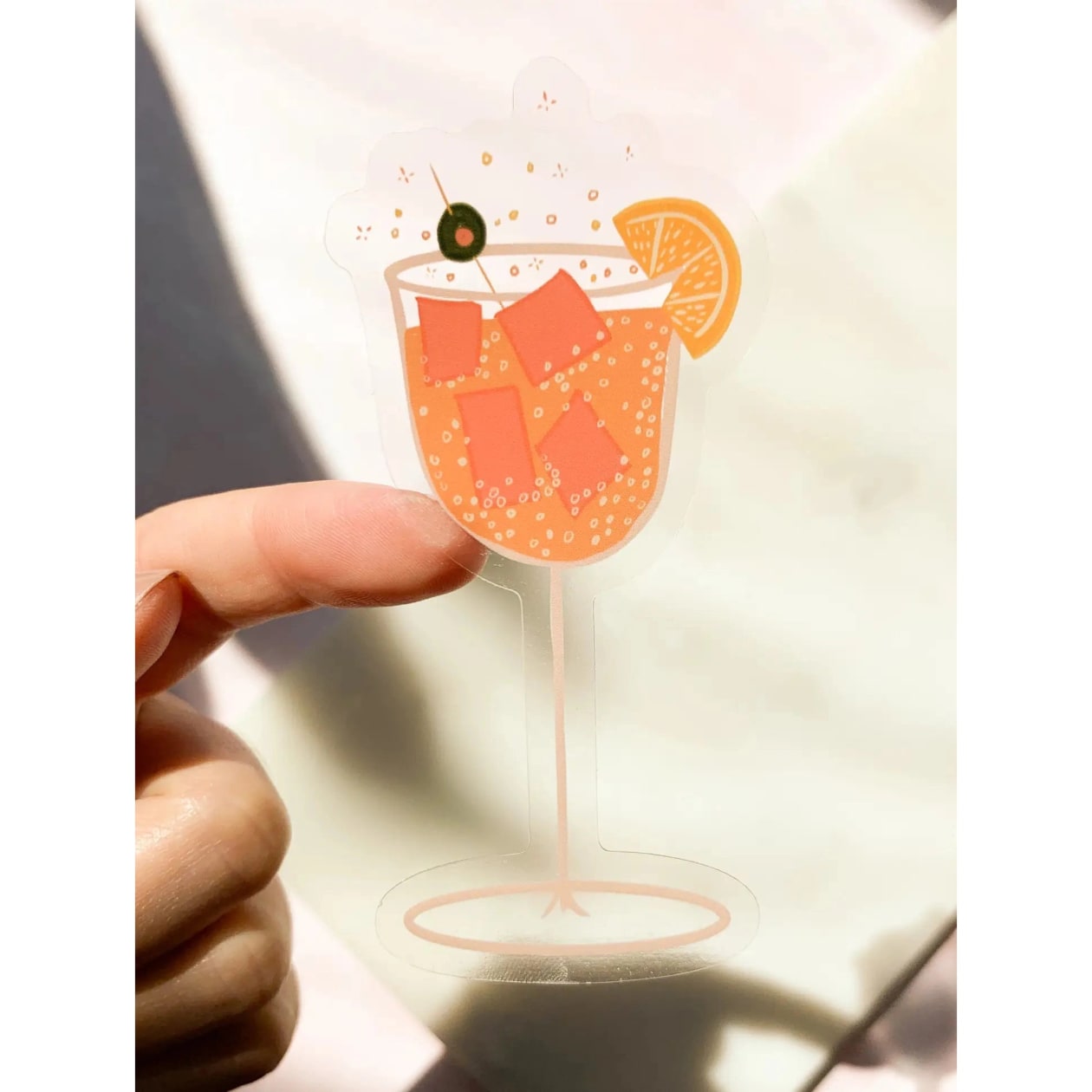 Spritz Cocktail Wine Glass Transparent Sticker