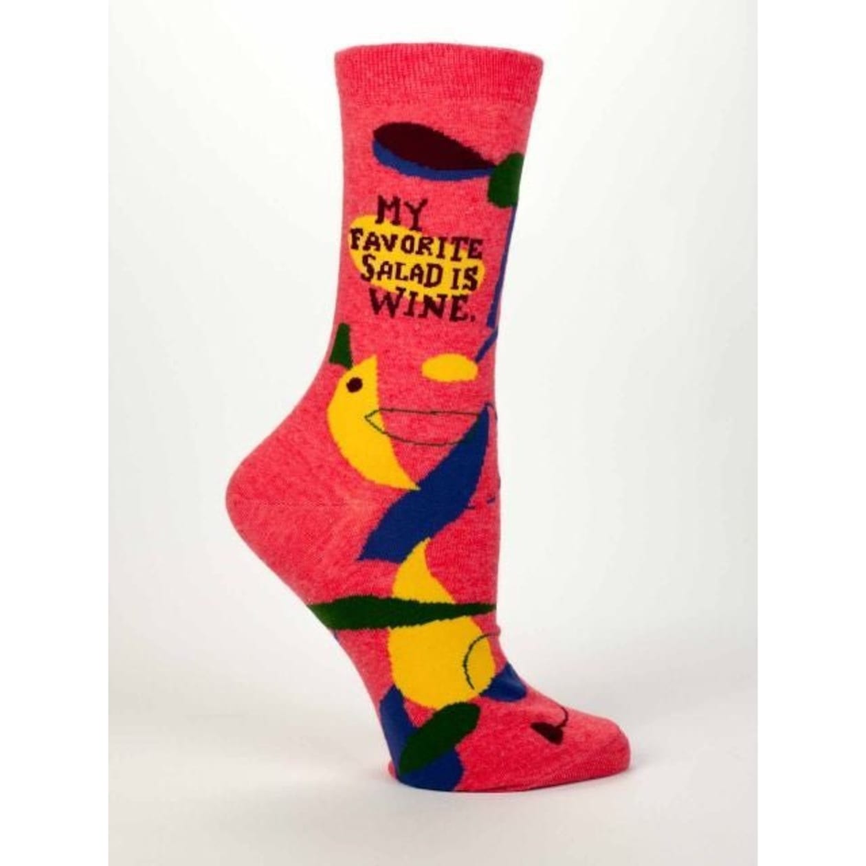 My Favorite Salad is Wine Women's Crew Socks | BlueQ at GetBullish