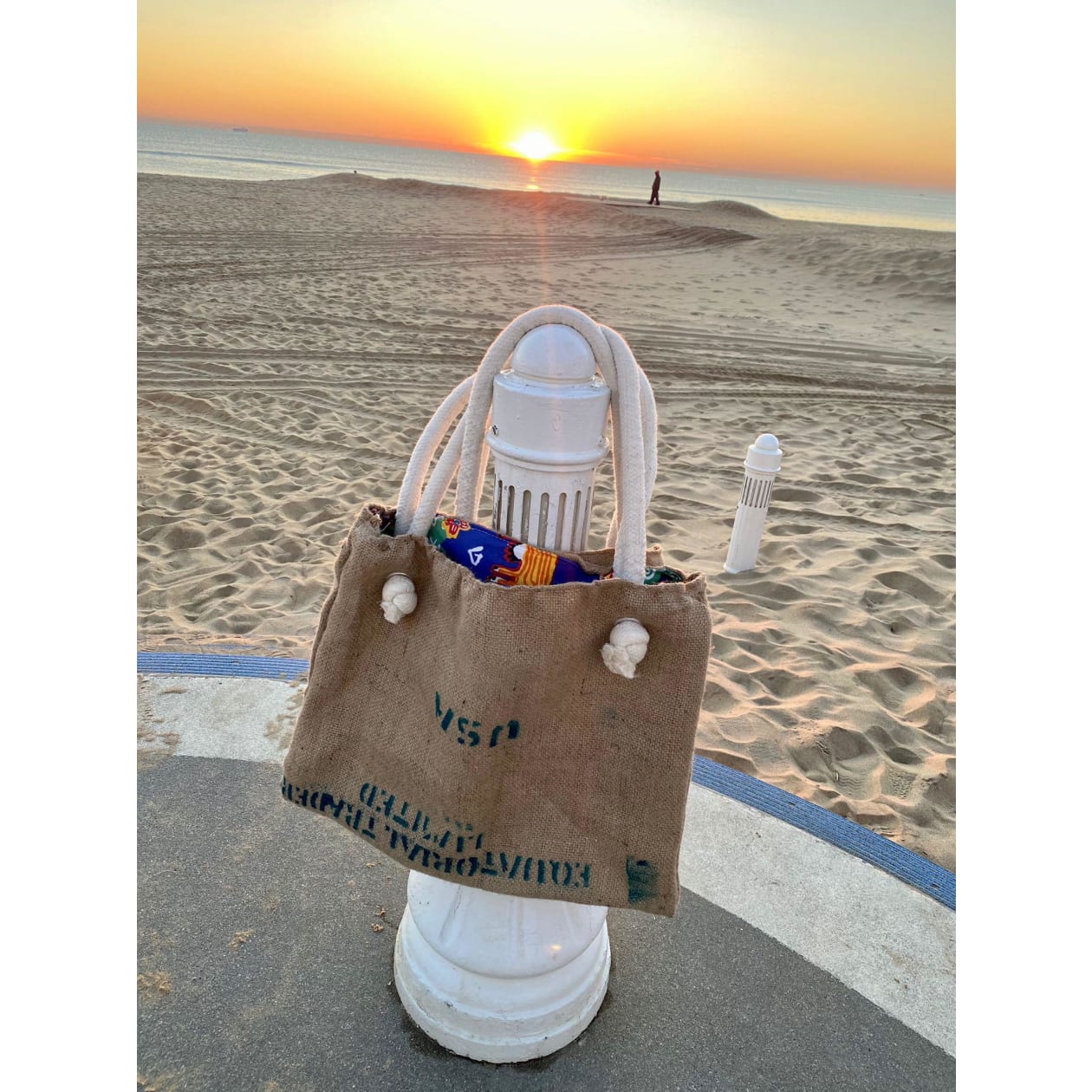 Handmade Burlap Tote Bag