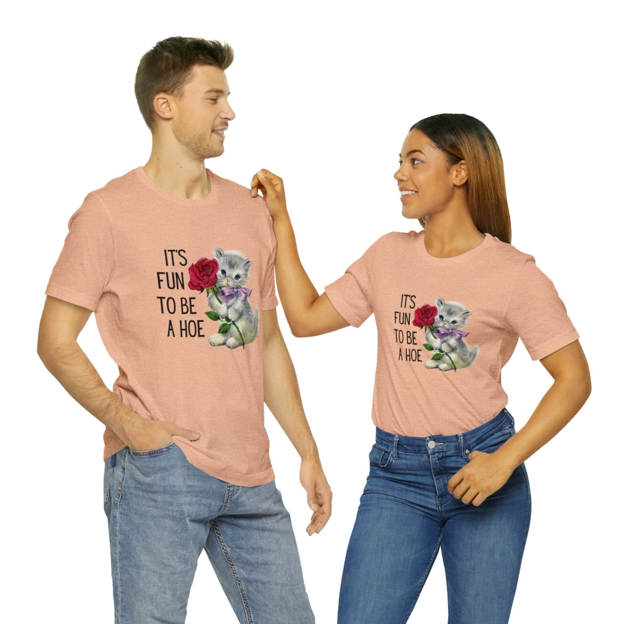 It's Fun to be a Hoe Jersey Short Sleeve Tee [Multiple Color Options] with Kitten Motif