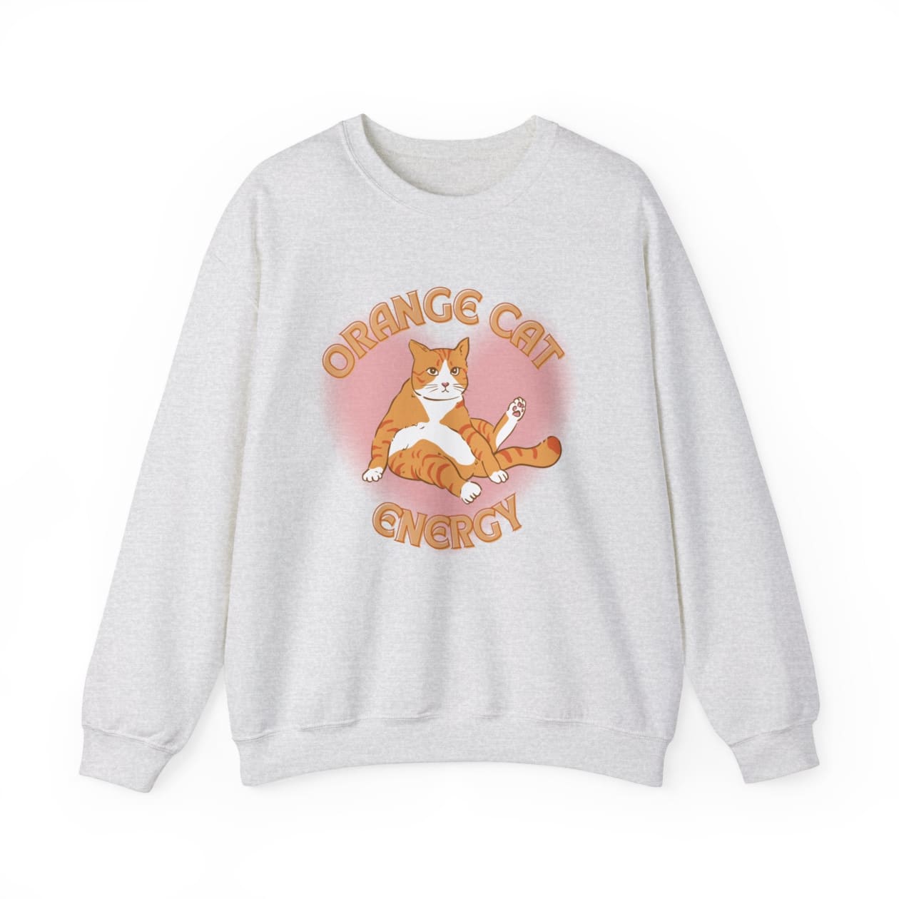 Orange Cat Energy Unisex Heavy Blend™ Crewneck Sweatshirt Sizes SM-5XL | Plus Size Available