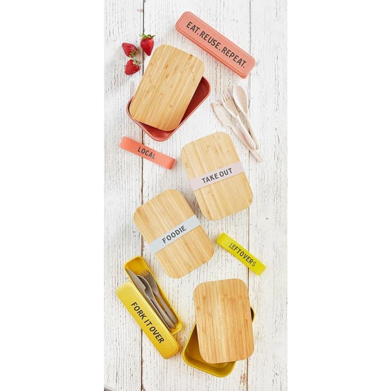 Bamboo Lunch Box 3 Pack for Meal Prep