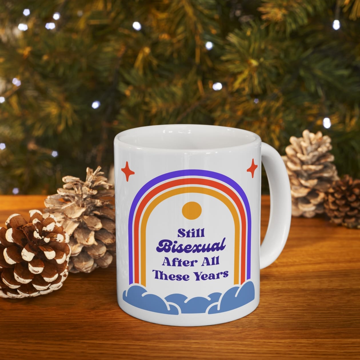 Still Bisexual After All These Years LGBTQ Pride Retro Rainbow Ceramic Mug 11oz