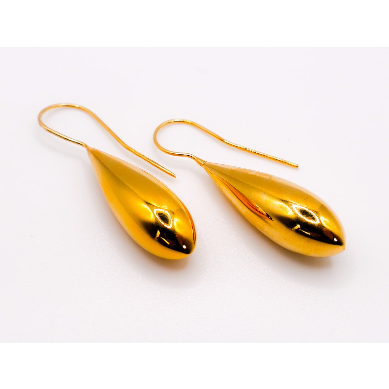 Italian Gilded Teardrop Statement Earrings