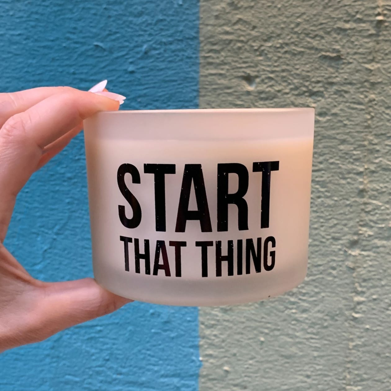 Start That Thing 3-Wick Candle | Bergamot Scent Jar Candle | 14oz | Gift for Her