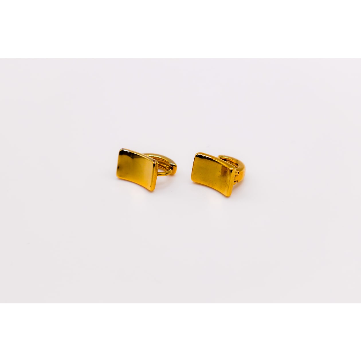 Golden Lock Rectangle Earrings