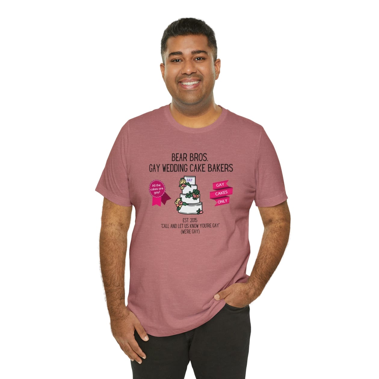 Bear Bros. Gay Wedding Cake Bakers Unisex Short Sleeve Tee [Multiple Color Options]