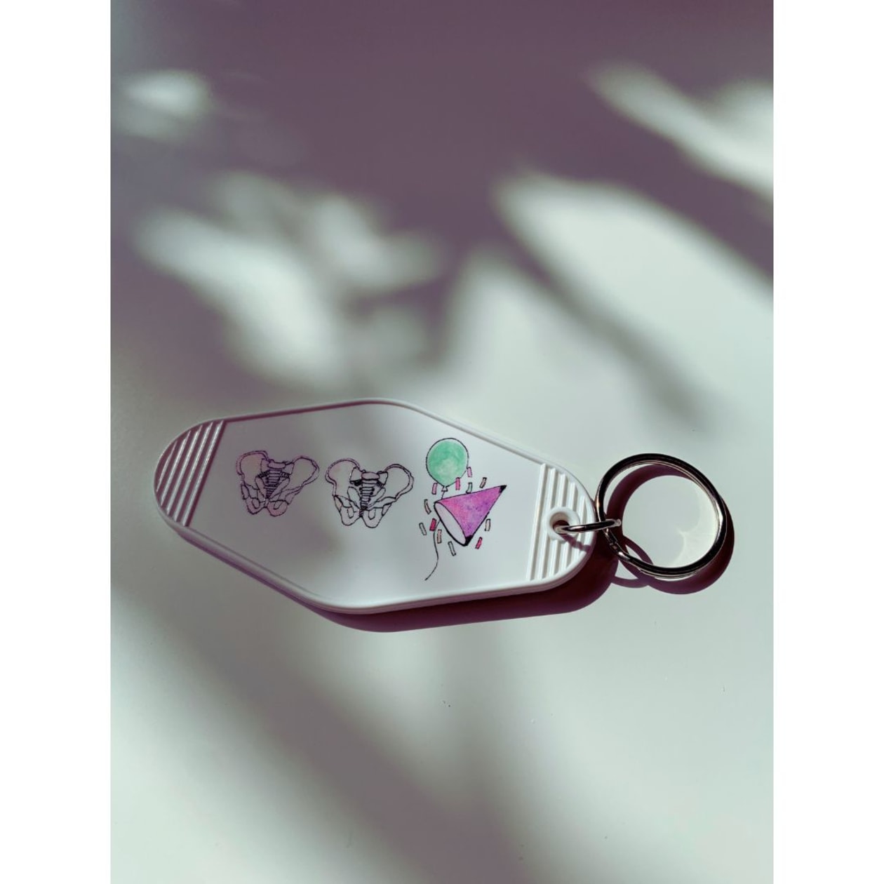 Hip Hip Hooray Graphic Motel Style Illustrated Keychain