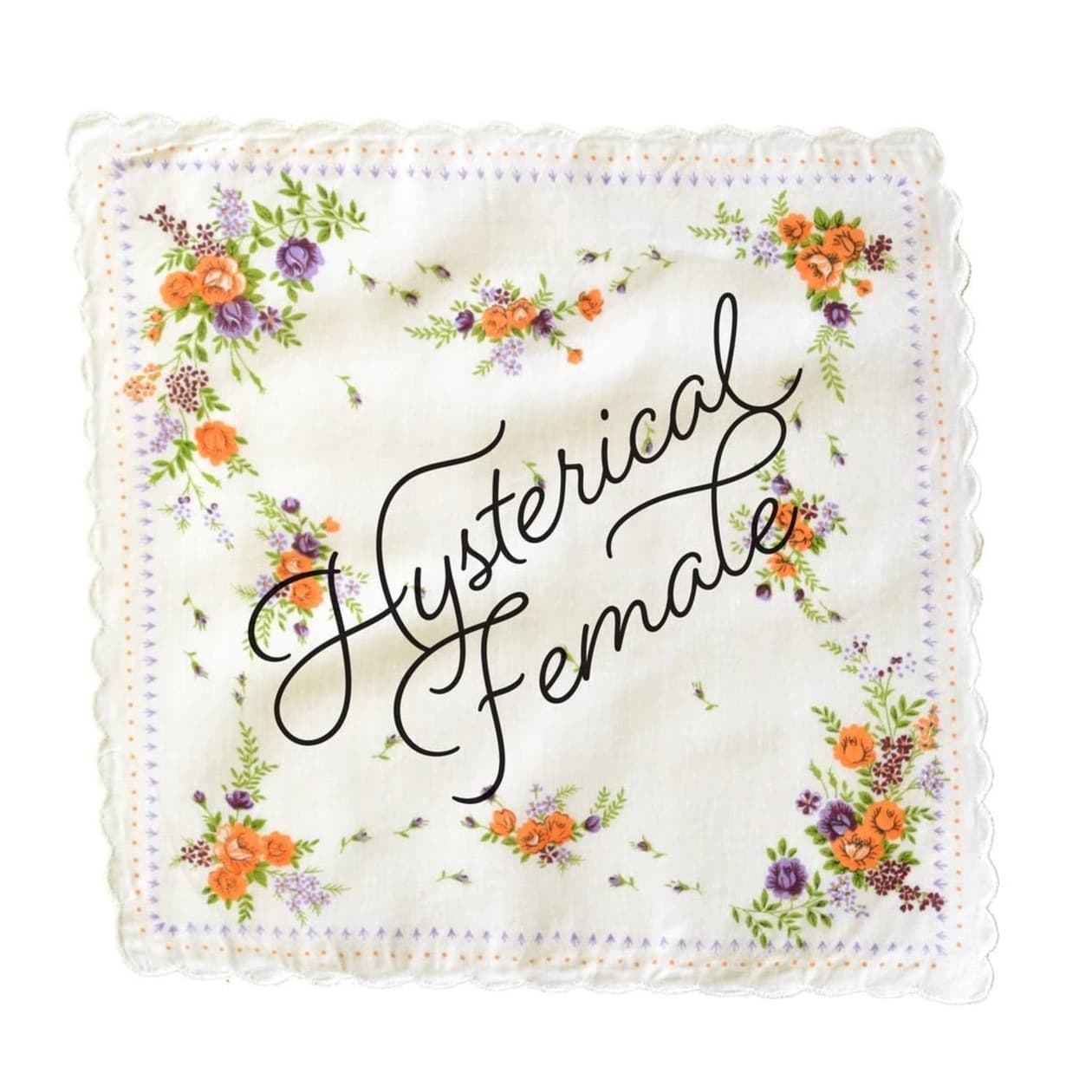 Hysterical Female Hankie Retro Floral Print Cotton Handkerchief