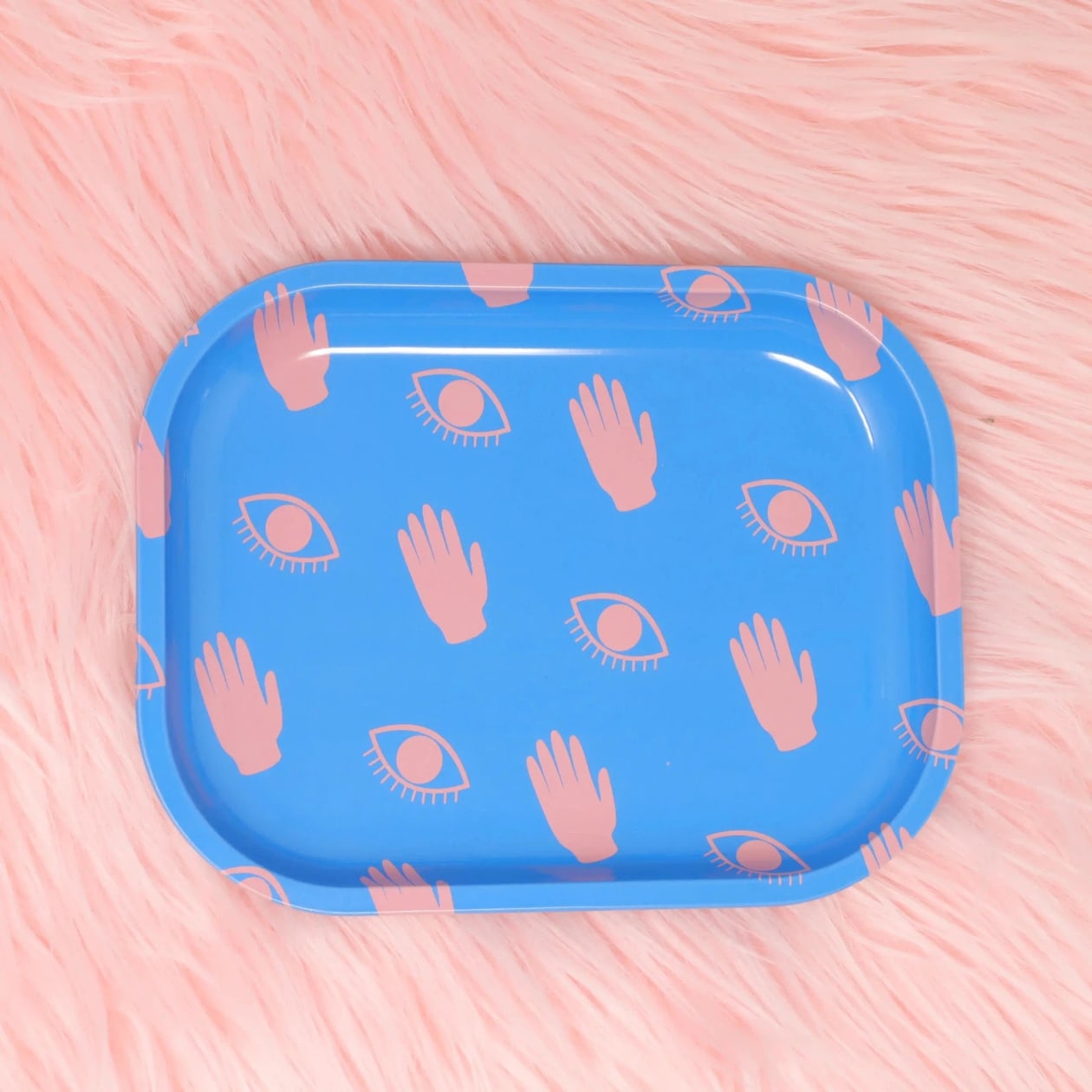 Hand And Eye Mystic Tray In Blue | Storage Tray