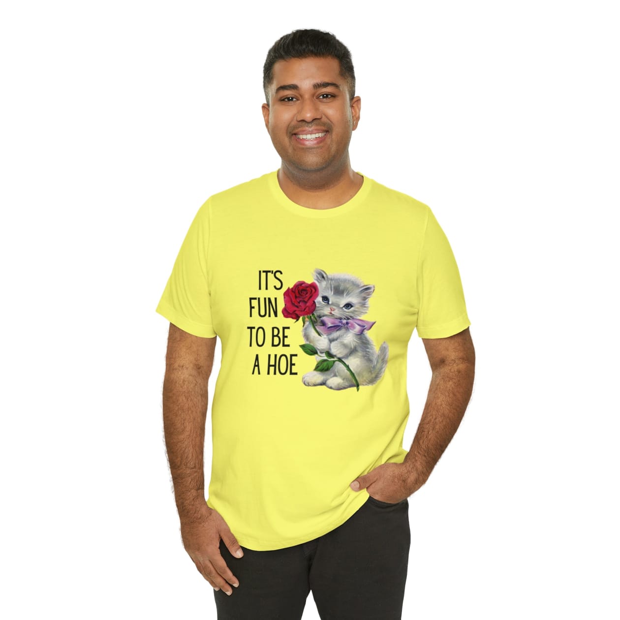 It's Fun to be a Hoe Jersey Short Sleeve Tee [Multiple Color Options] with Kitten Motif