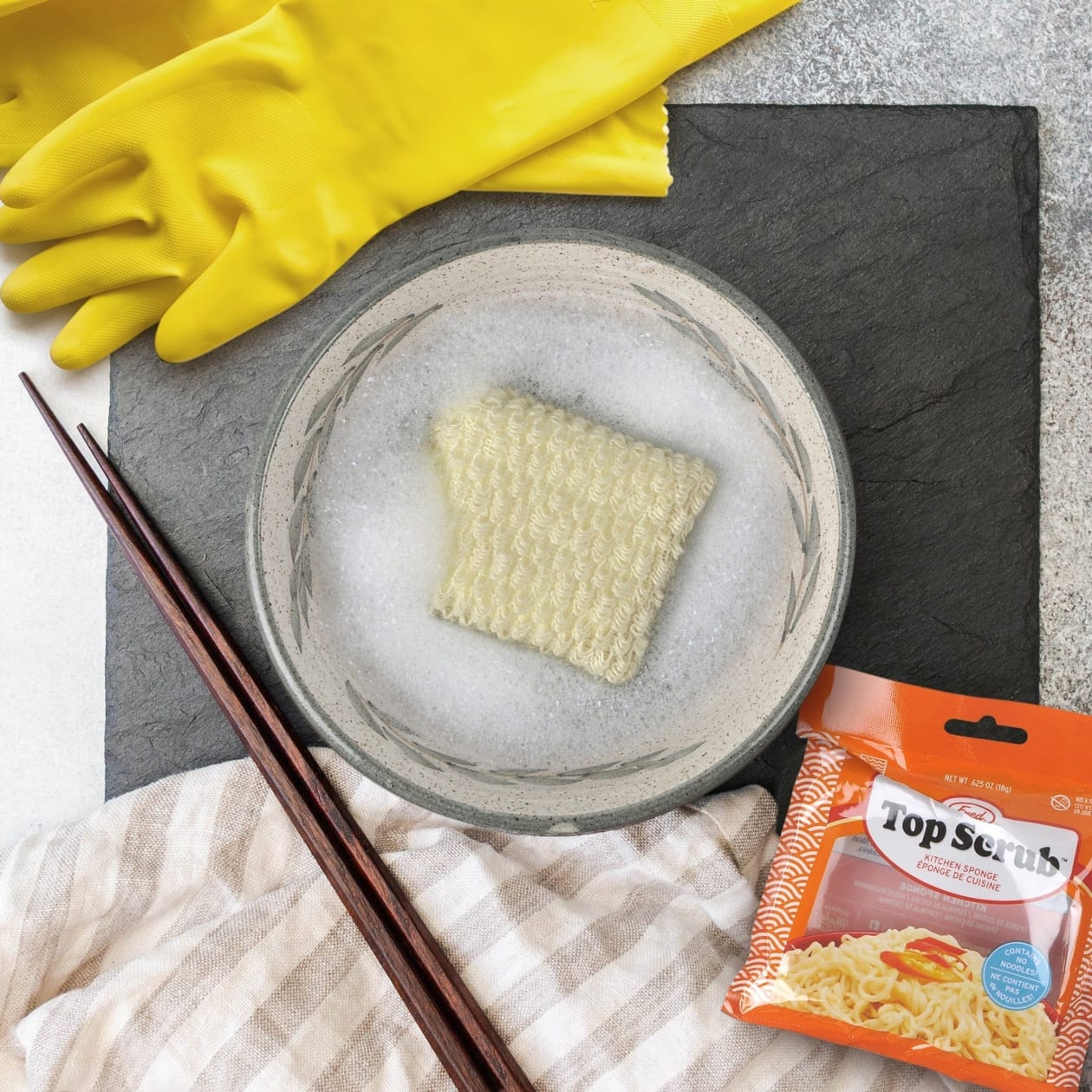 Top Scrub Ramen Noodles Kitchen Sponge