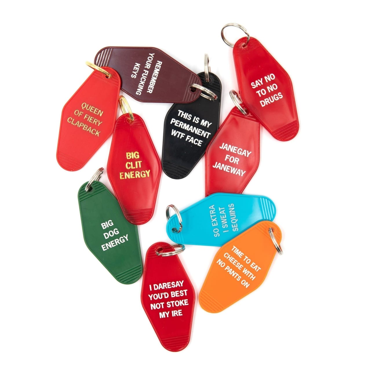 Say No To No Drugs Motel Style Keychain in Red