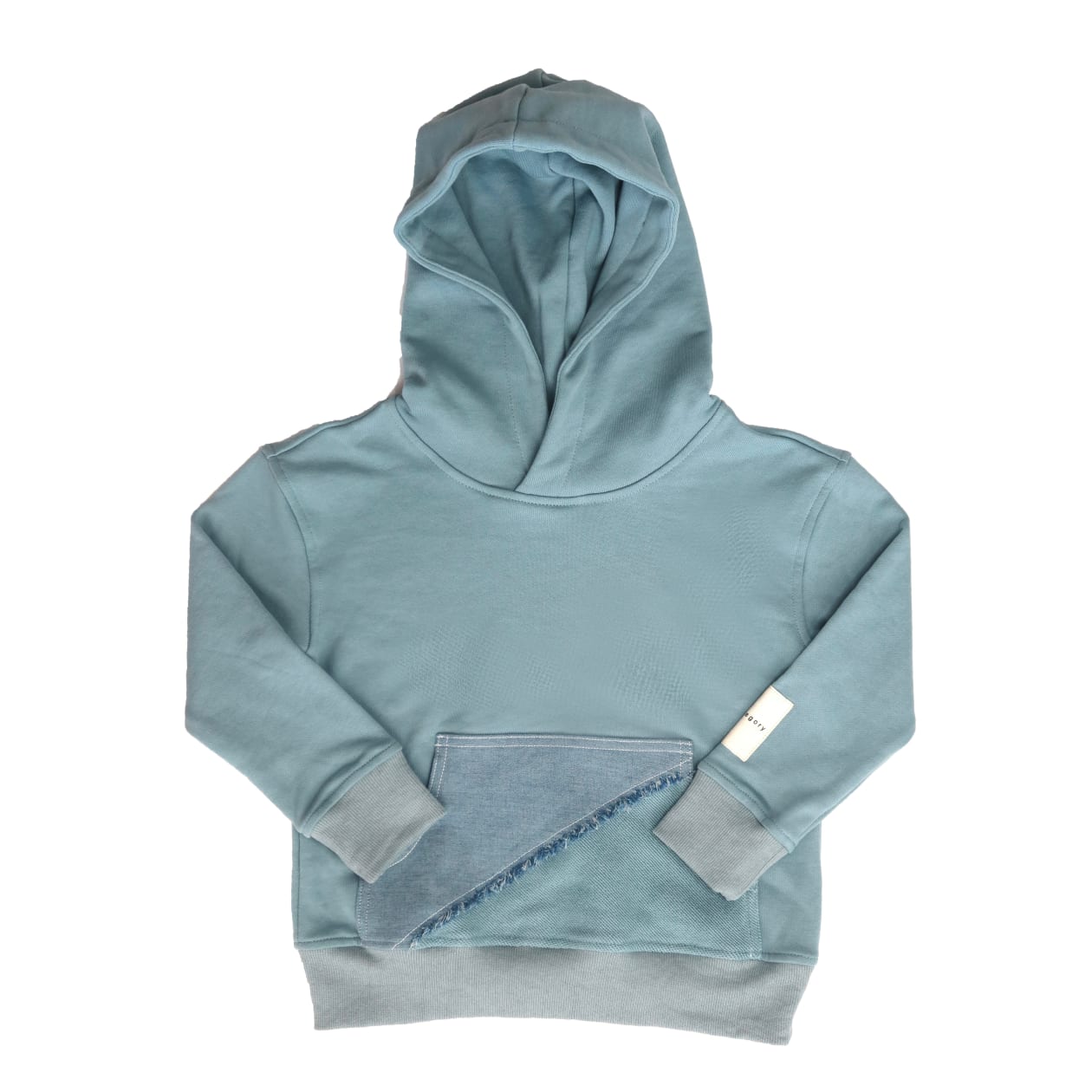 Blue Hoodie with Denim Pockets