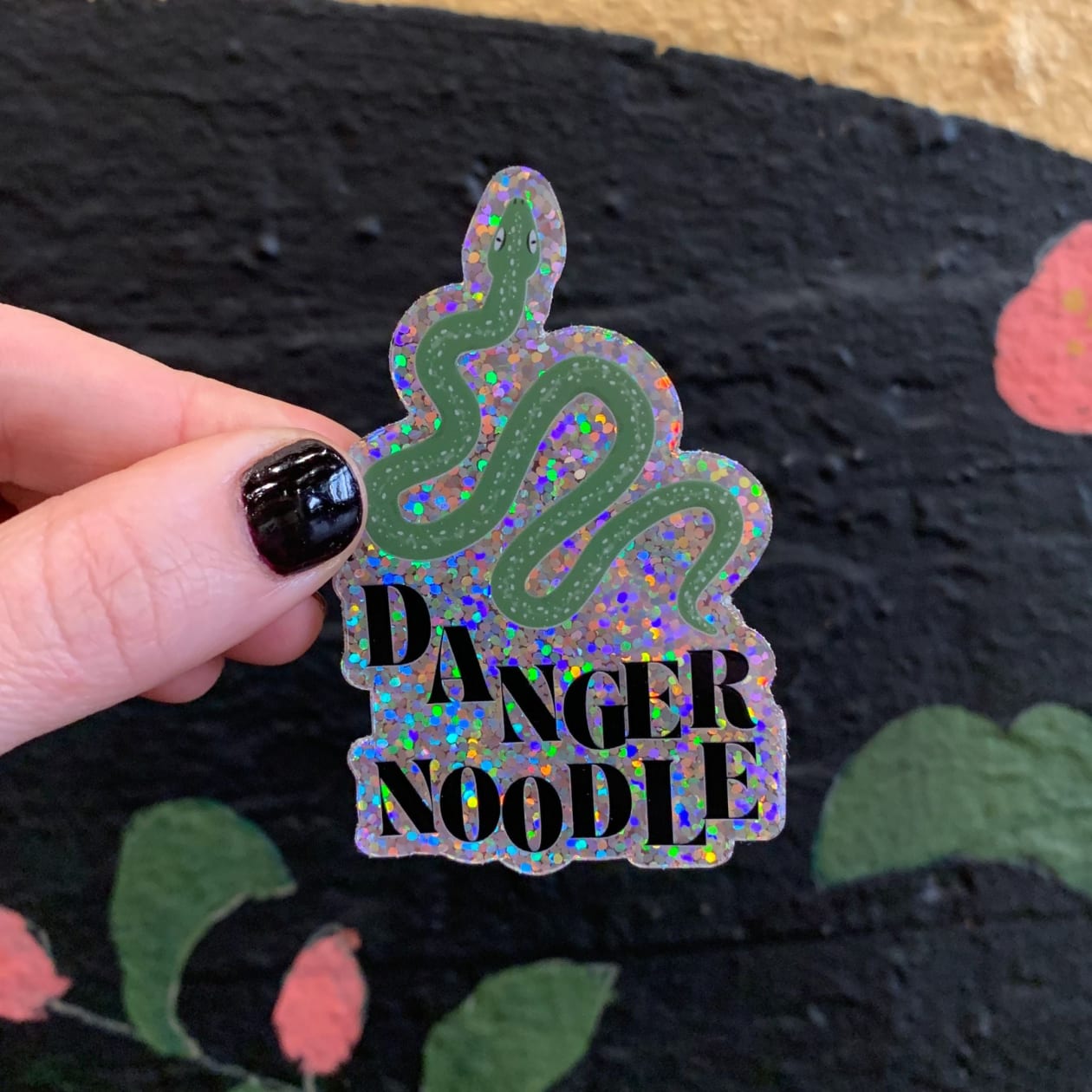 Danger Noodle Glitter Snake Sticker | Vinyl Die Cut Sticker