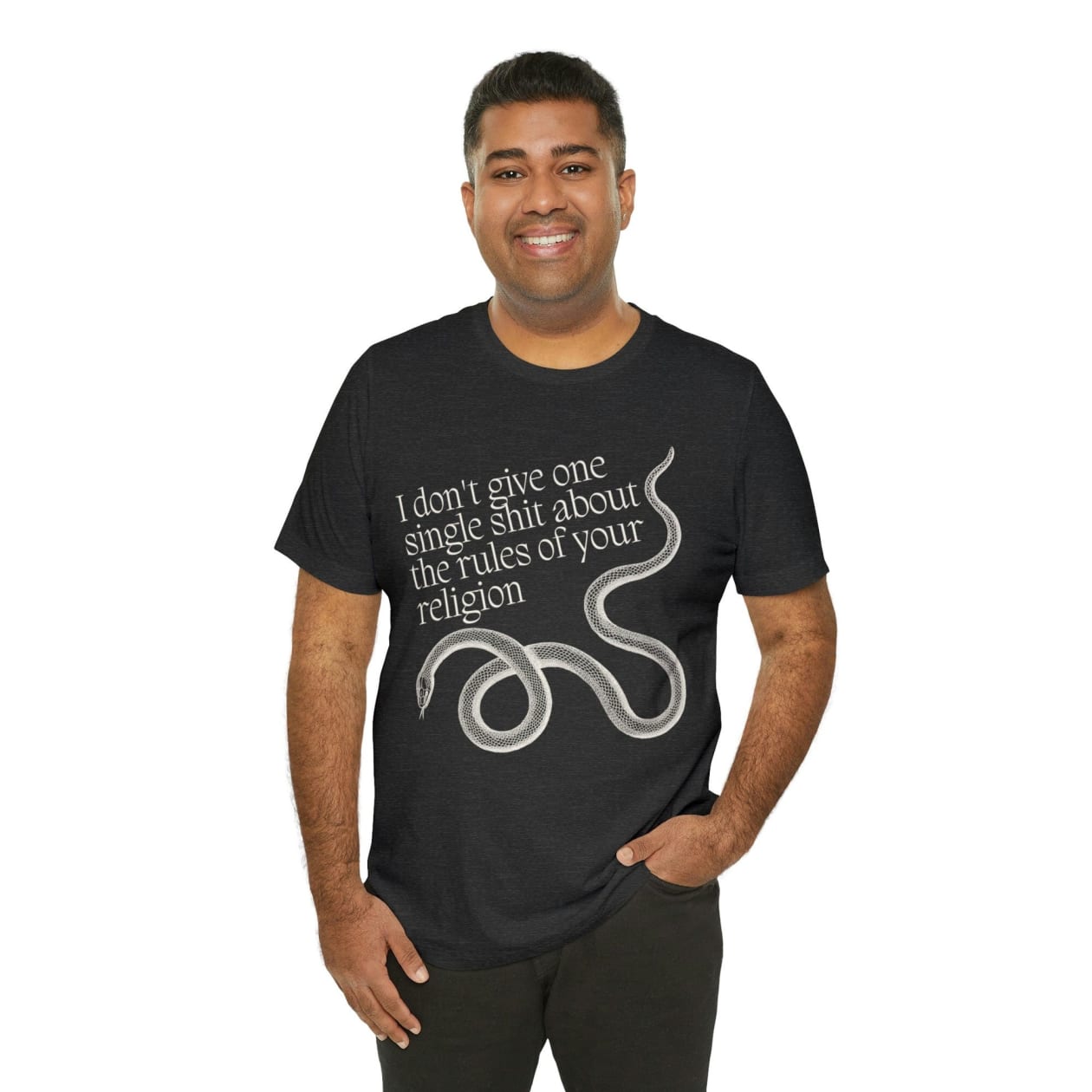 I Don't Give One Single Sh*t About the Rules of Your Religion Unisex Short Sleeve Tee [Multiple Color Options]