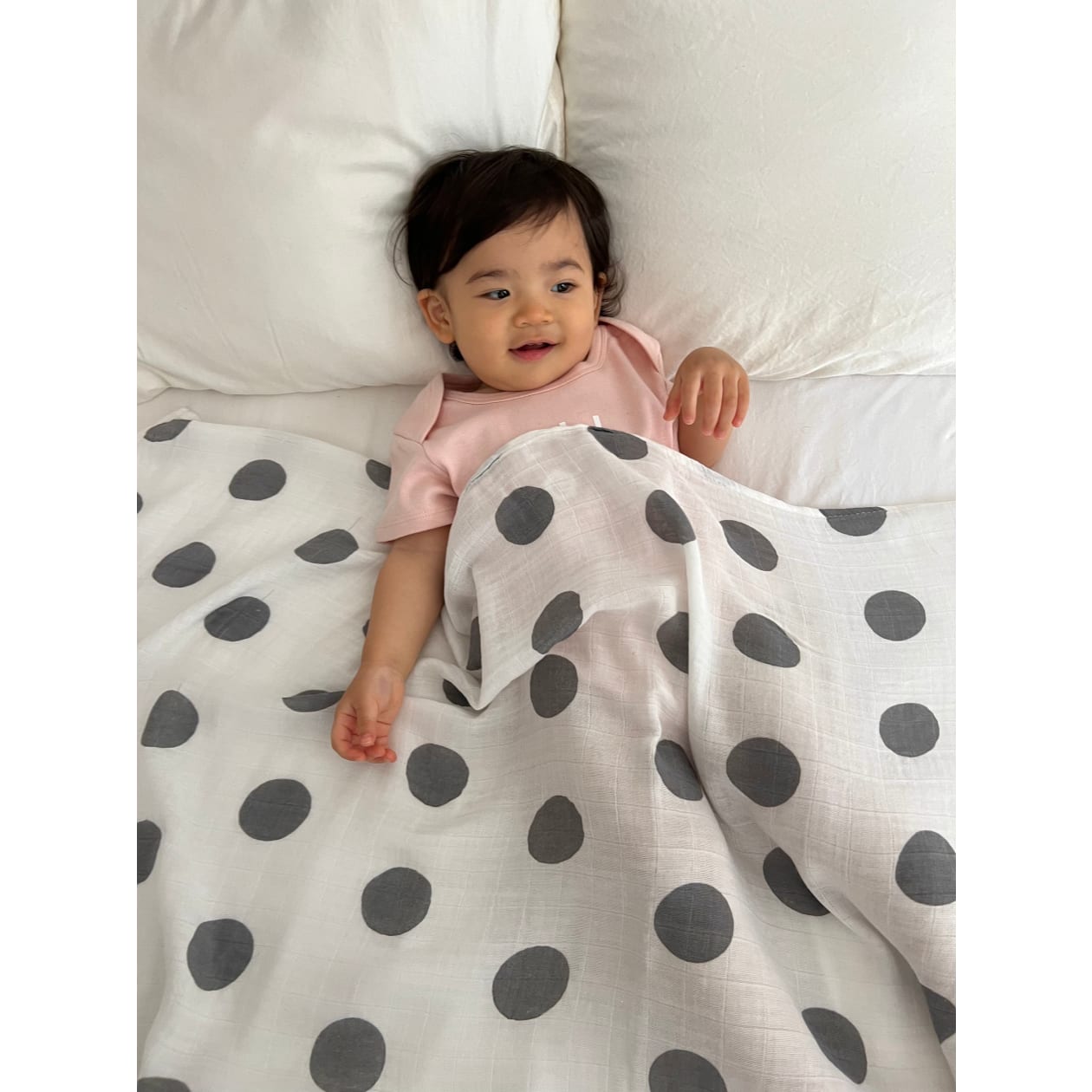 Organic Cotton & Bamboo Swaddle Dots