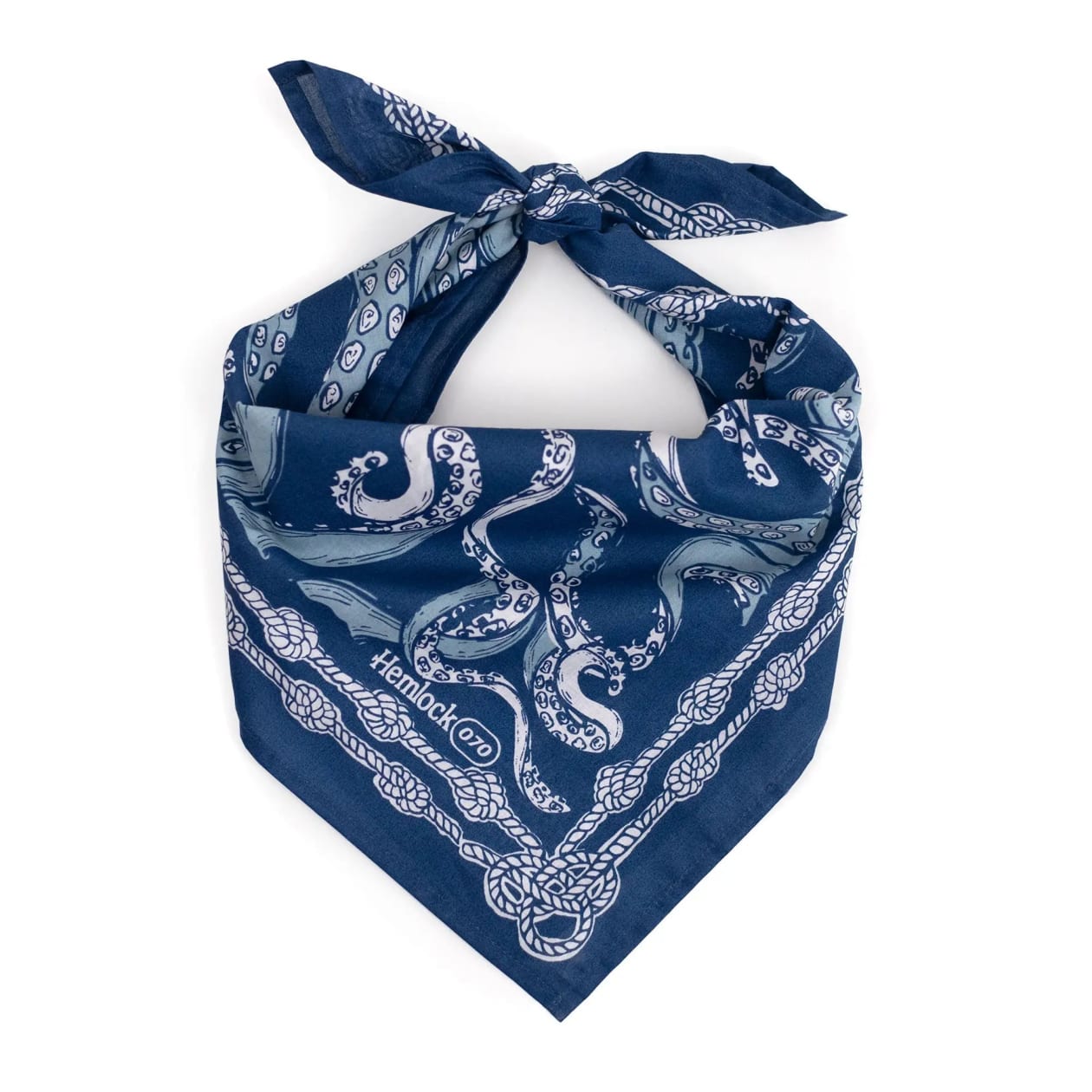 Nautilus Navy Blue Cotton Bandana | 22" x 22" Premium Cotton