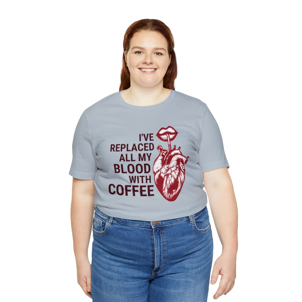 I've Replaced All My Blood With Coffee Jersey Short Sleeve Tee [Multiple Colors and Sizes]