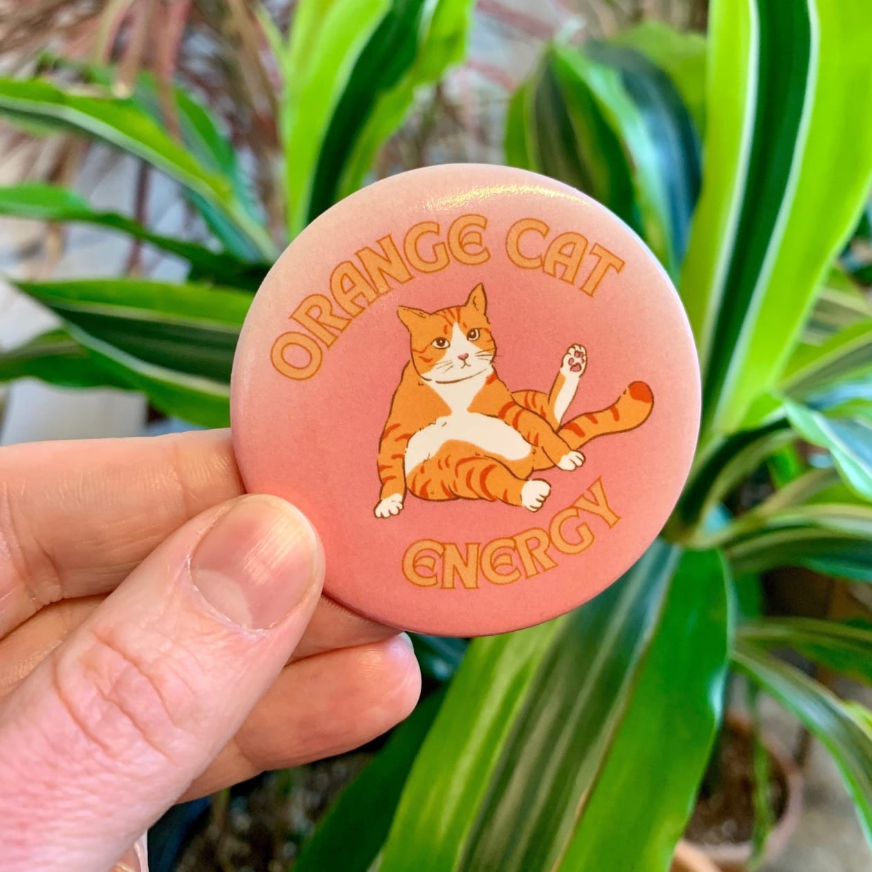 Orange Cat Energy 2.25" Large Pinback Button