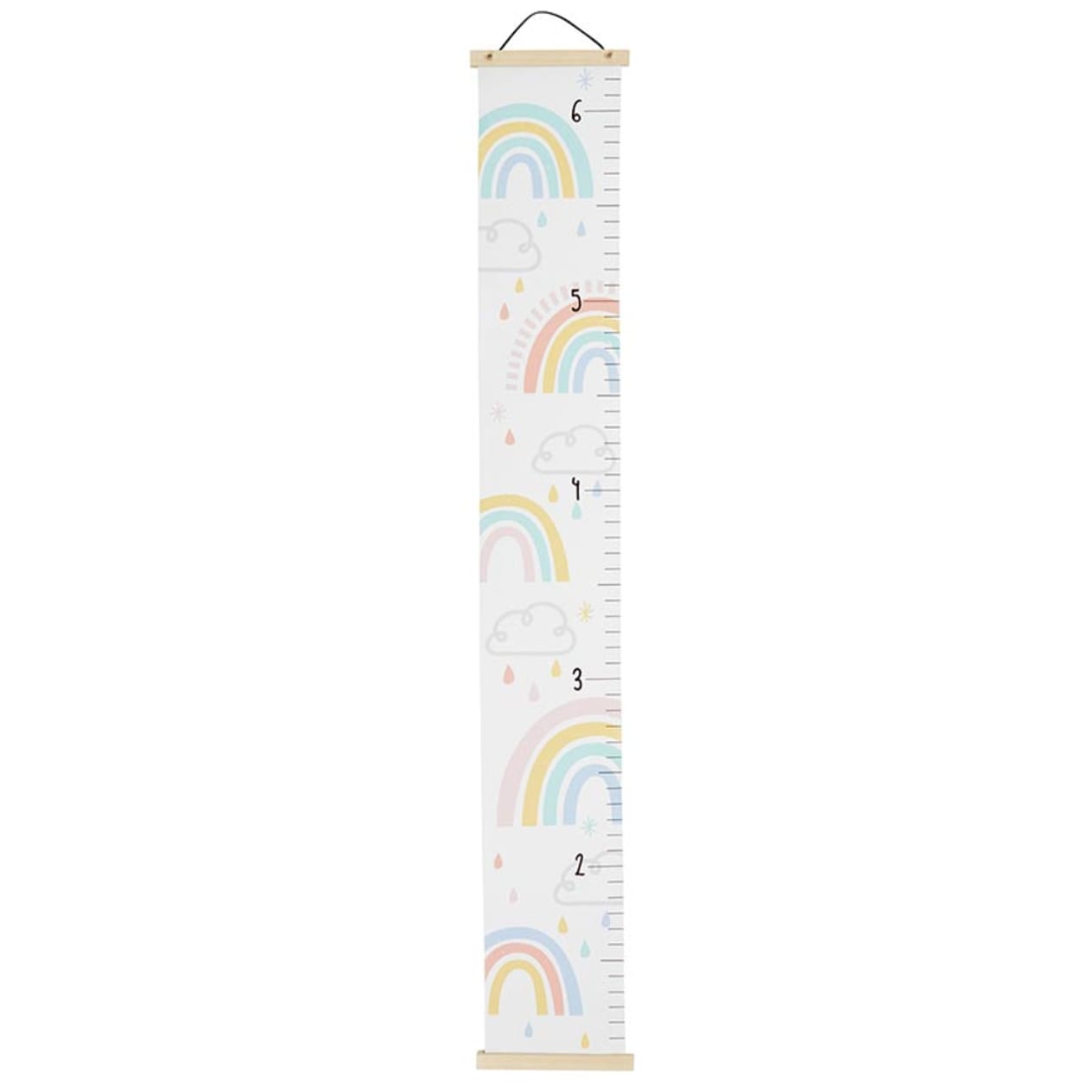 Rainbow 🌈 Kids Growth Chart | 65" Long Hanging Canvas Height Chart | Nursery Decoration