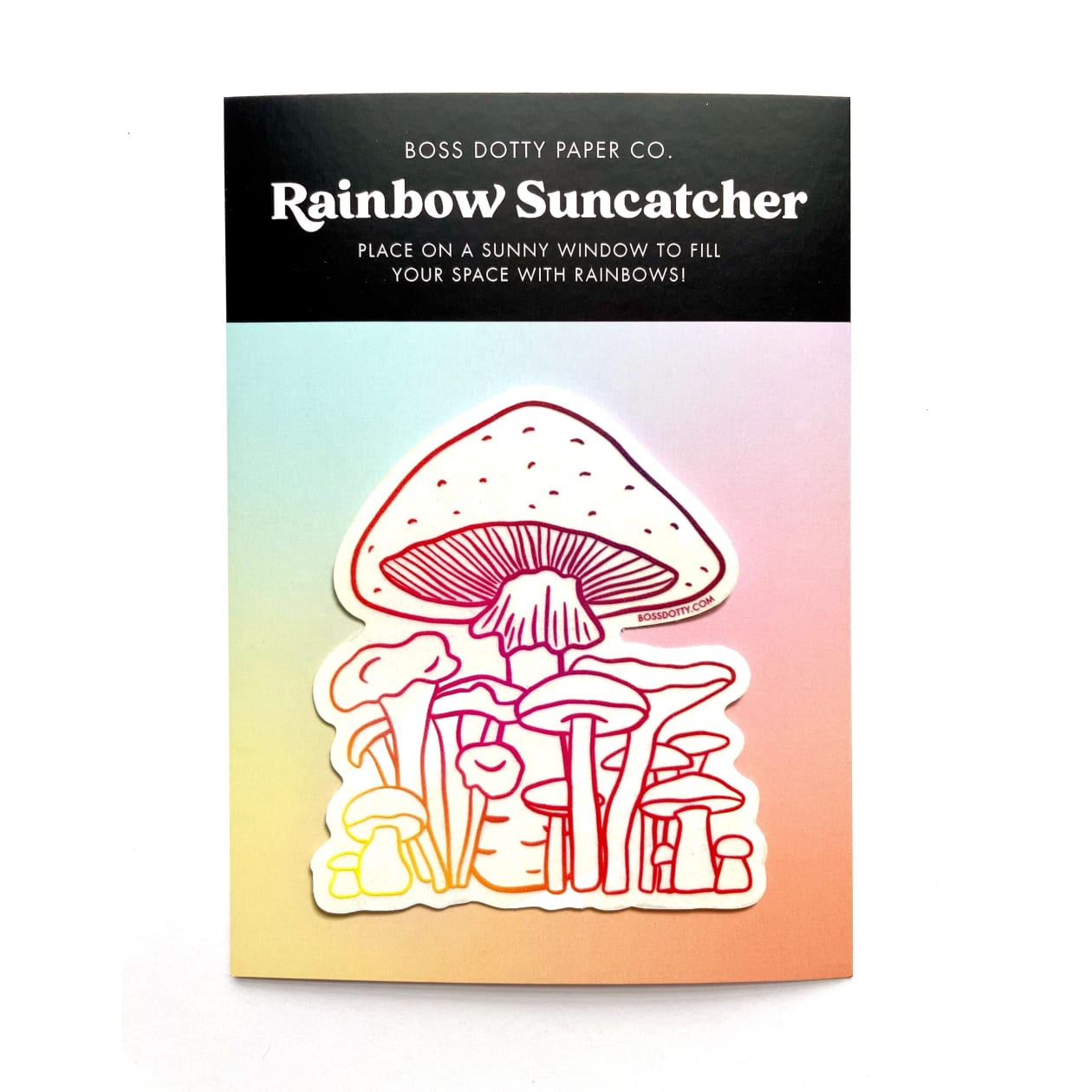 Mushroom Rainbow Sun Catcher | Window Decal Transforms Light Into a Rainbow