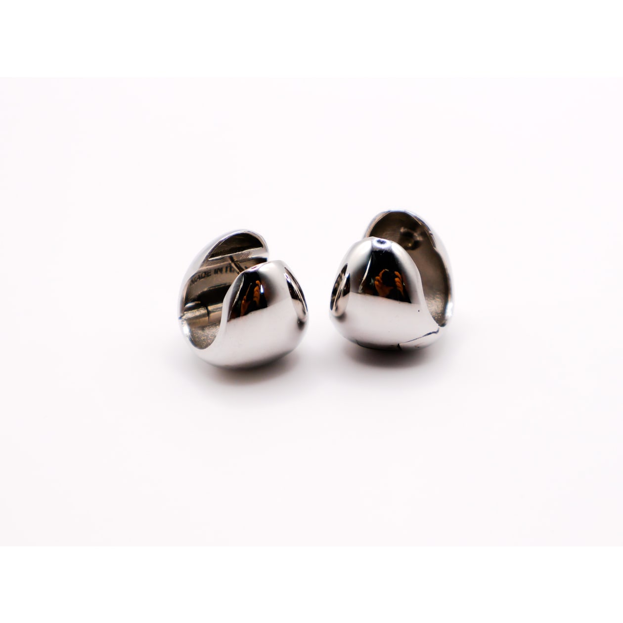 Italian Silver Peanut-Shaped Earrings