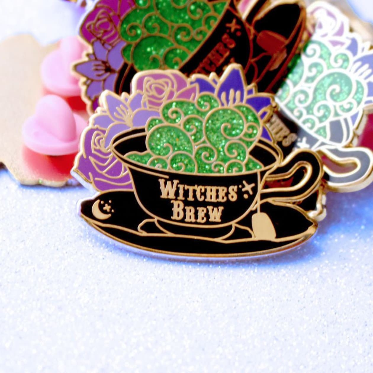 Witches Brew Enamel Pin | Artist-Designed Hard Enamel Pin with Glitter Accents