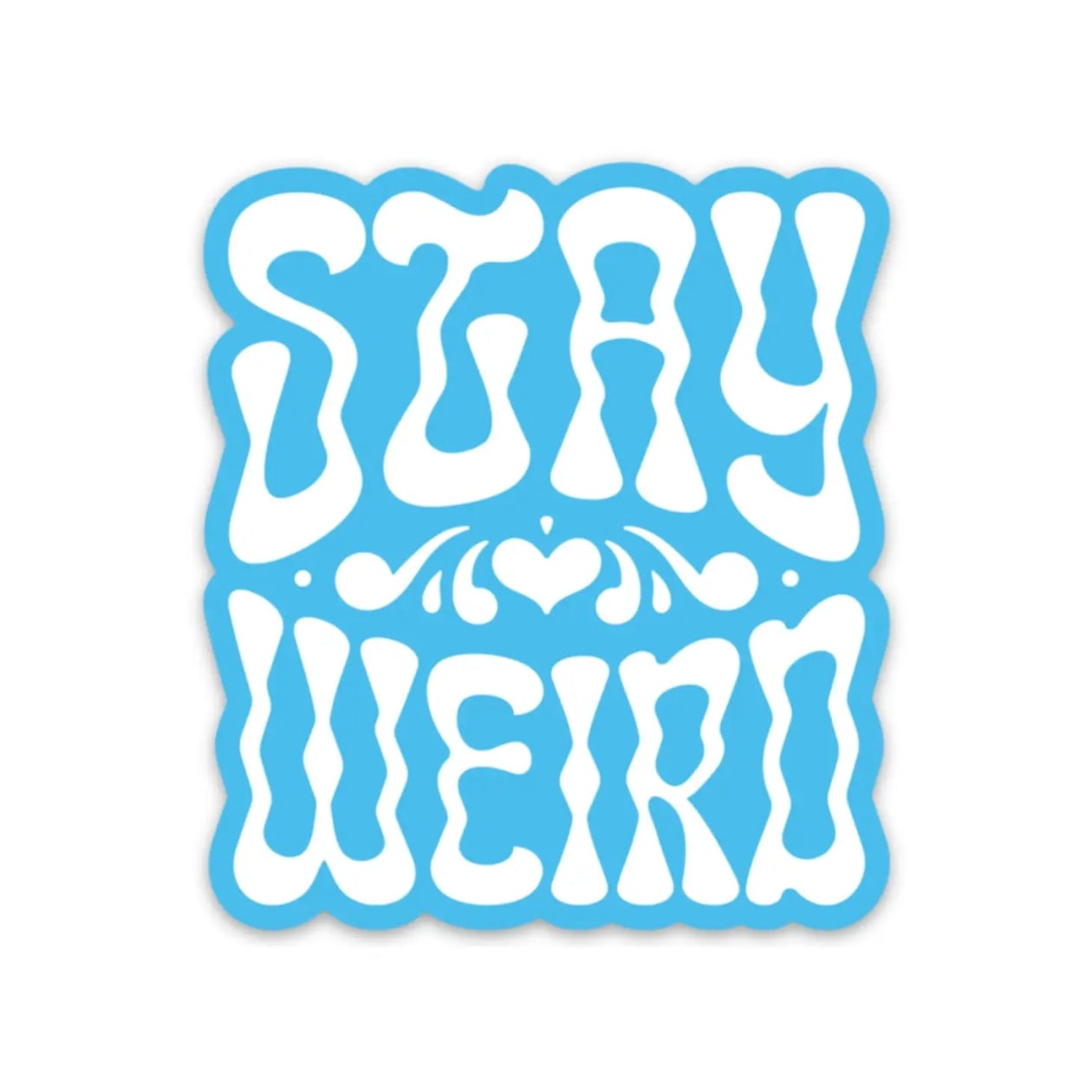 Stay Weird Vinyl Sticker in Blue | Vinyl Laptop Phone Water Bottle Decal by Fun Club at GetBullish