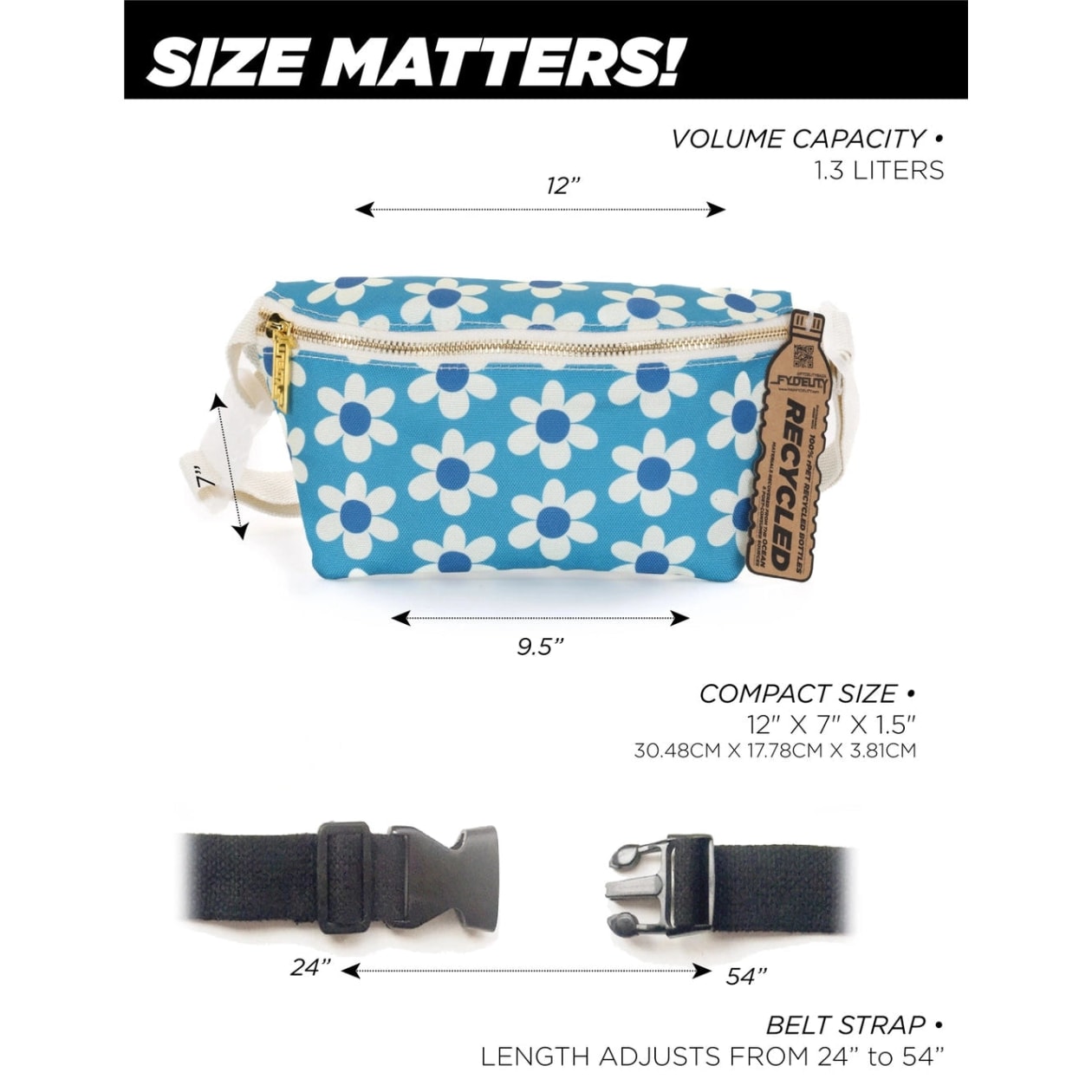 Daisy '70s Small Ultra Slim Fanny Pack | Recycled Material