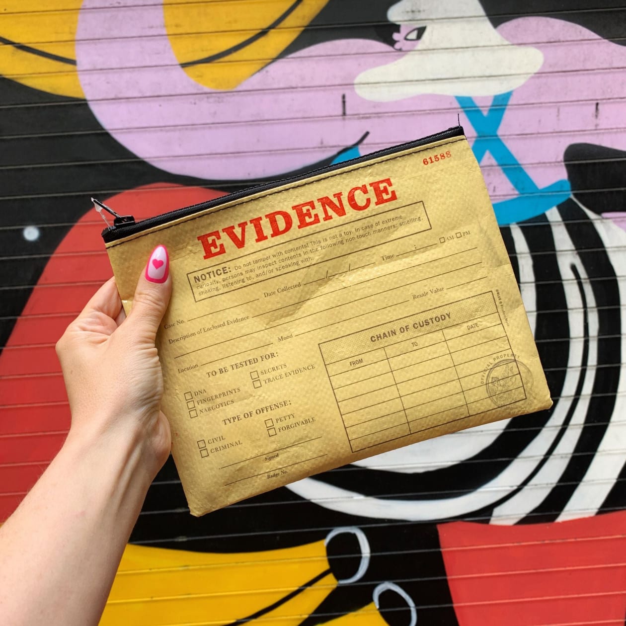 Evidence Recycled Material Zipper Pouch | BlueQ at GetBullish