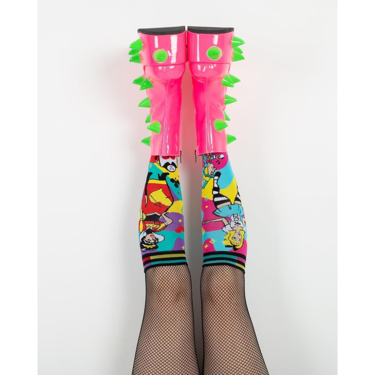 Down The Rabbit Hole Alice in Wonderland Themed Wild Knee High Socks