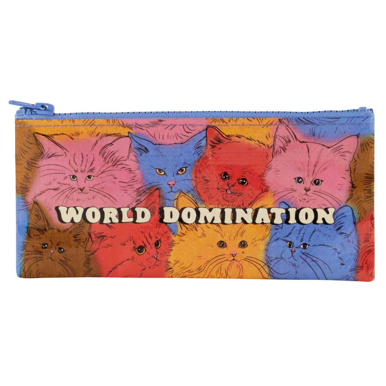 World Domination Cats Pencil Case | 4.25" x 8.5" | BlueQ at GetBullish