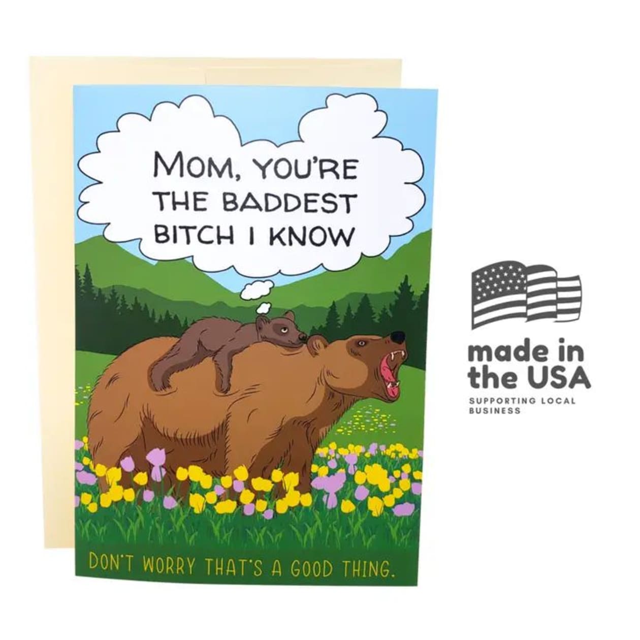 Mom, You're The Baddest Bitch I Know Funny Mother's Day Greeting Card | 5" x 7"