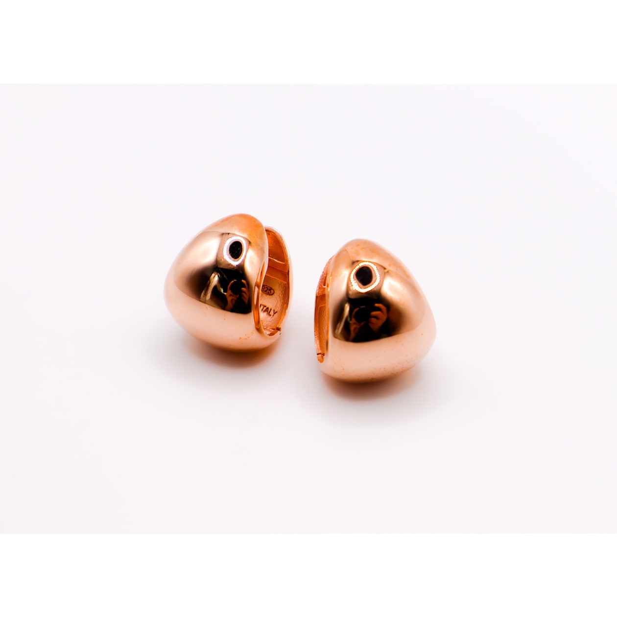 Italian Rose Gold Peanut-Shaped Earrings