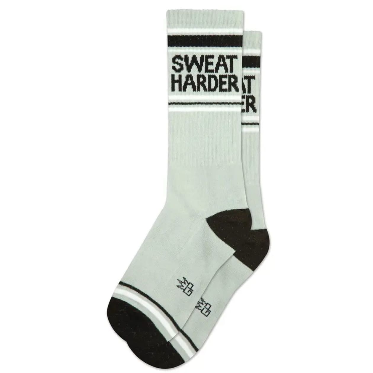 Sweat Harder Gym Crew Socks | Gray Cotton Socks | Unisex