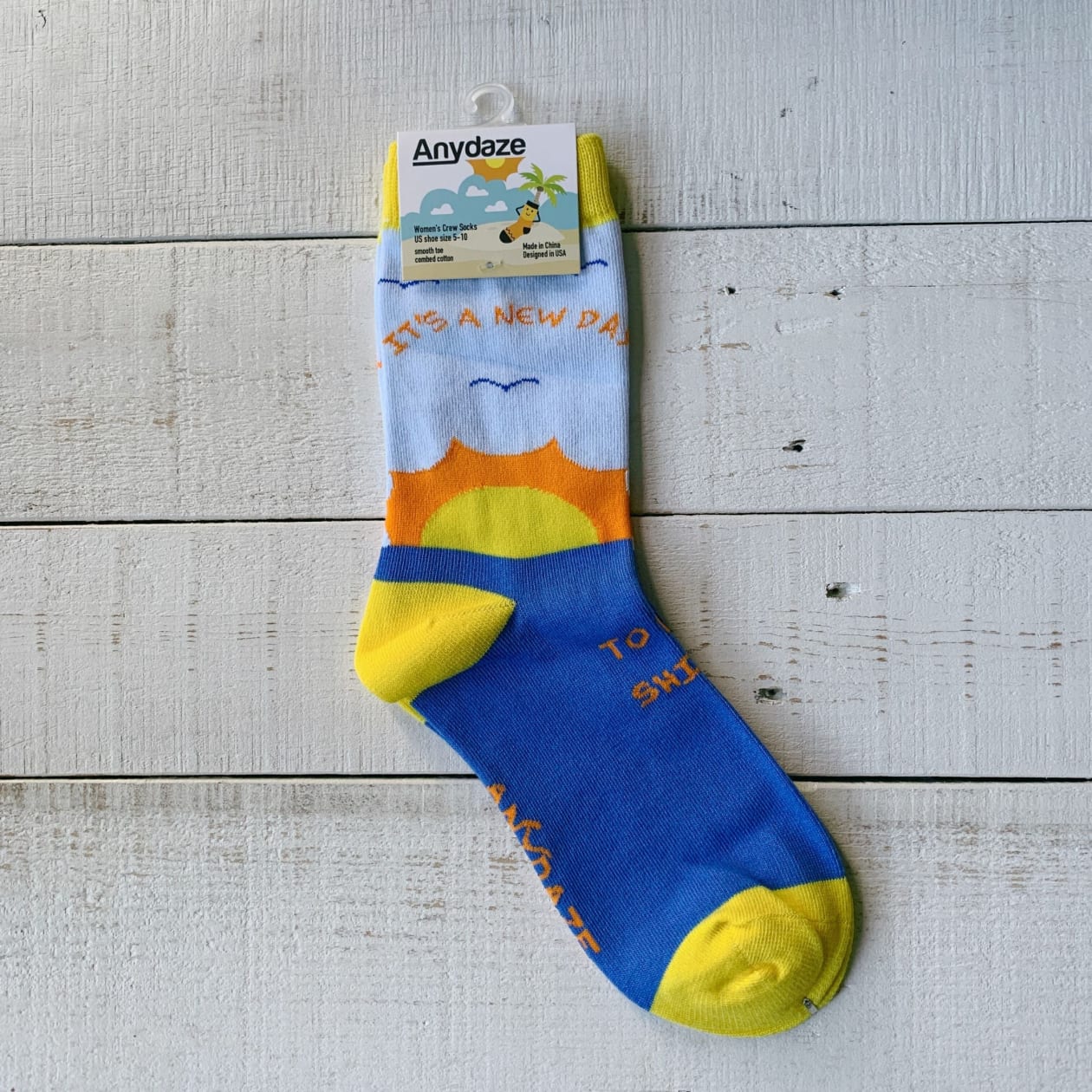 It's a New Day to Fuck Shit Up Women's Crew Socks | Sunrise Attitude