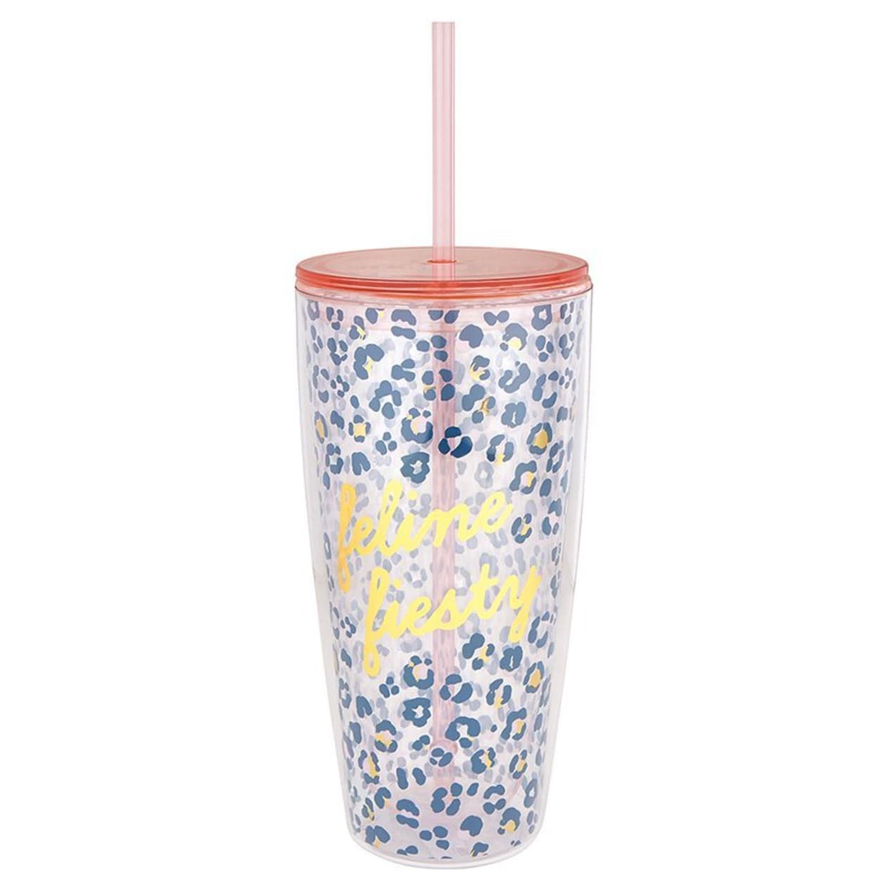 Feline Fiesty Leopard Spots Travel Tumbler | Double-Wall Acrylic