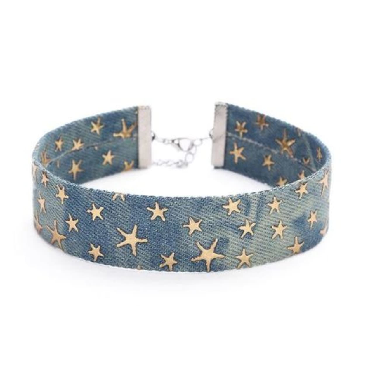 Stars Galore Denim Choker Necklace