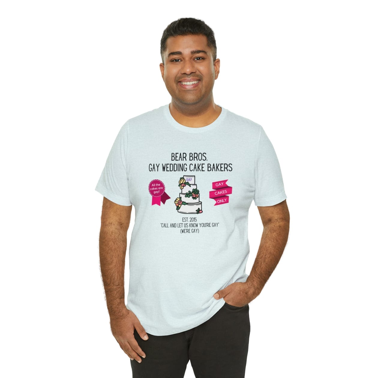 Bear Bros. Gay Wedding Cake Bakers Unisex Short Sleeve Tee [Multiple Color Options]