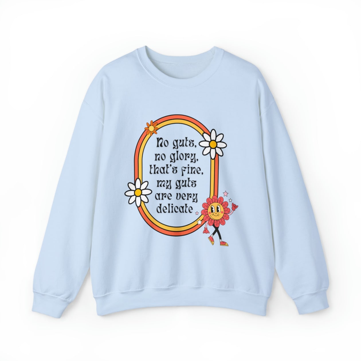 No Guts, No Glory Unisex Heavy Blend™ Crewneck Sweatshirt - Color: Light Blue, Size: S