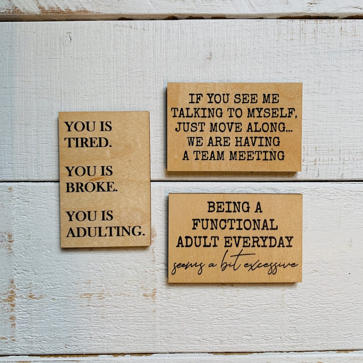If You See Me Talking to Myself, I’m Having a Team Meeting Funny Wood Refrigerator Magnet | 2" x 3"