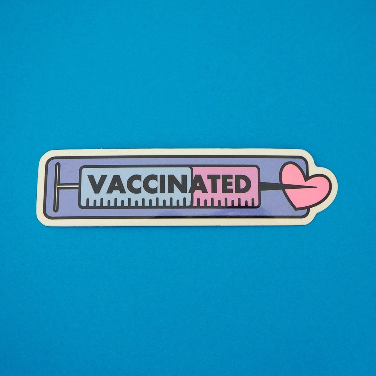 Vaccinated Large Rectangle Vinyl Sticker 4.5"