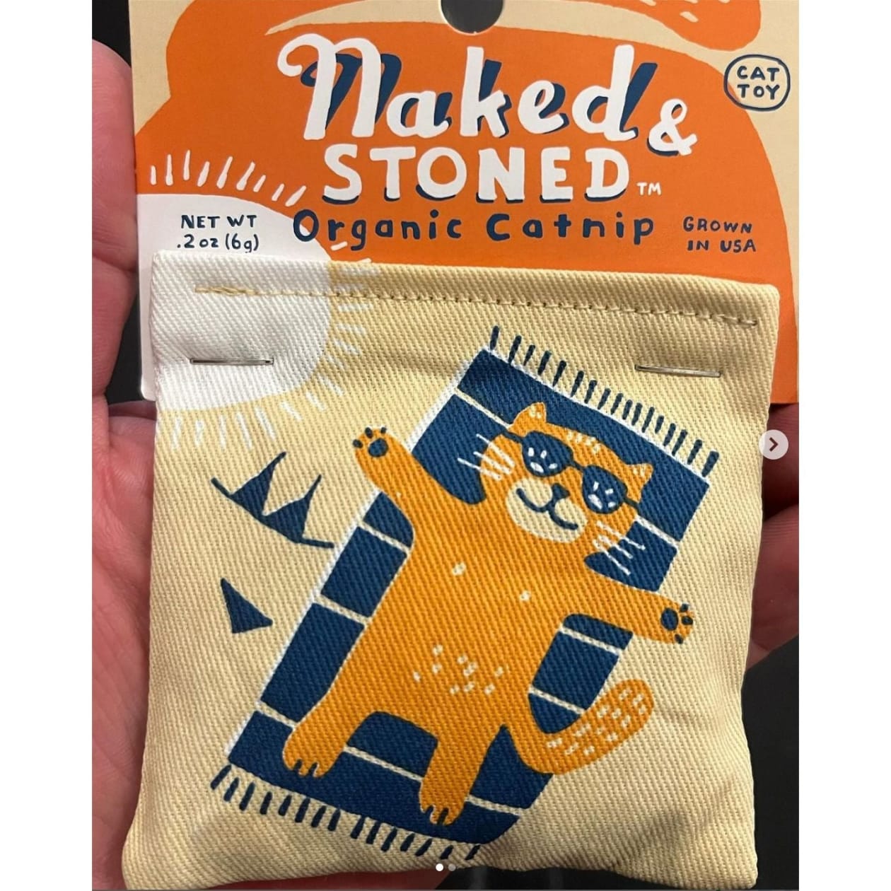 Naked And Stoned Catnip Cat Toy | Premium Organic Catnip in Illustrated Cotton Pouch | BlueQ at GetBullish