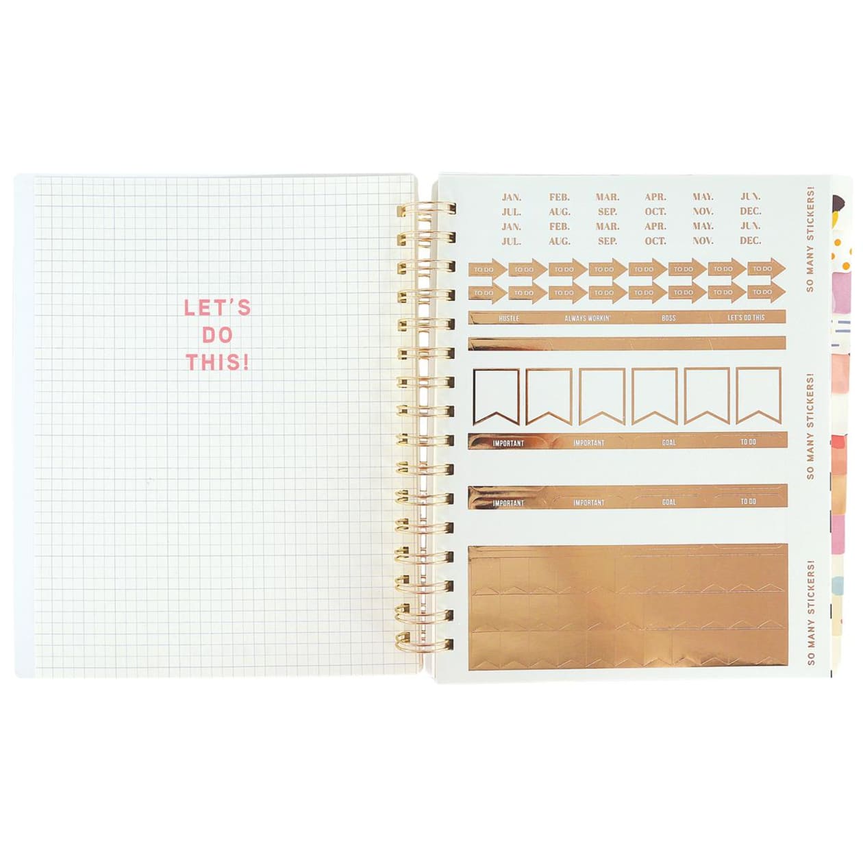 Last Call! Mondays, Am I Right? Spiral Undated Planner With Shiny Gold Wiro