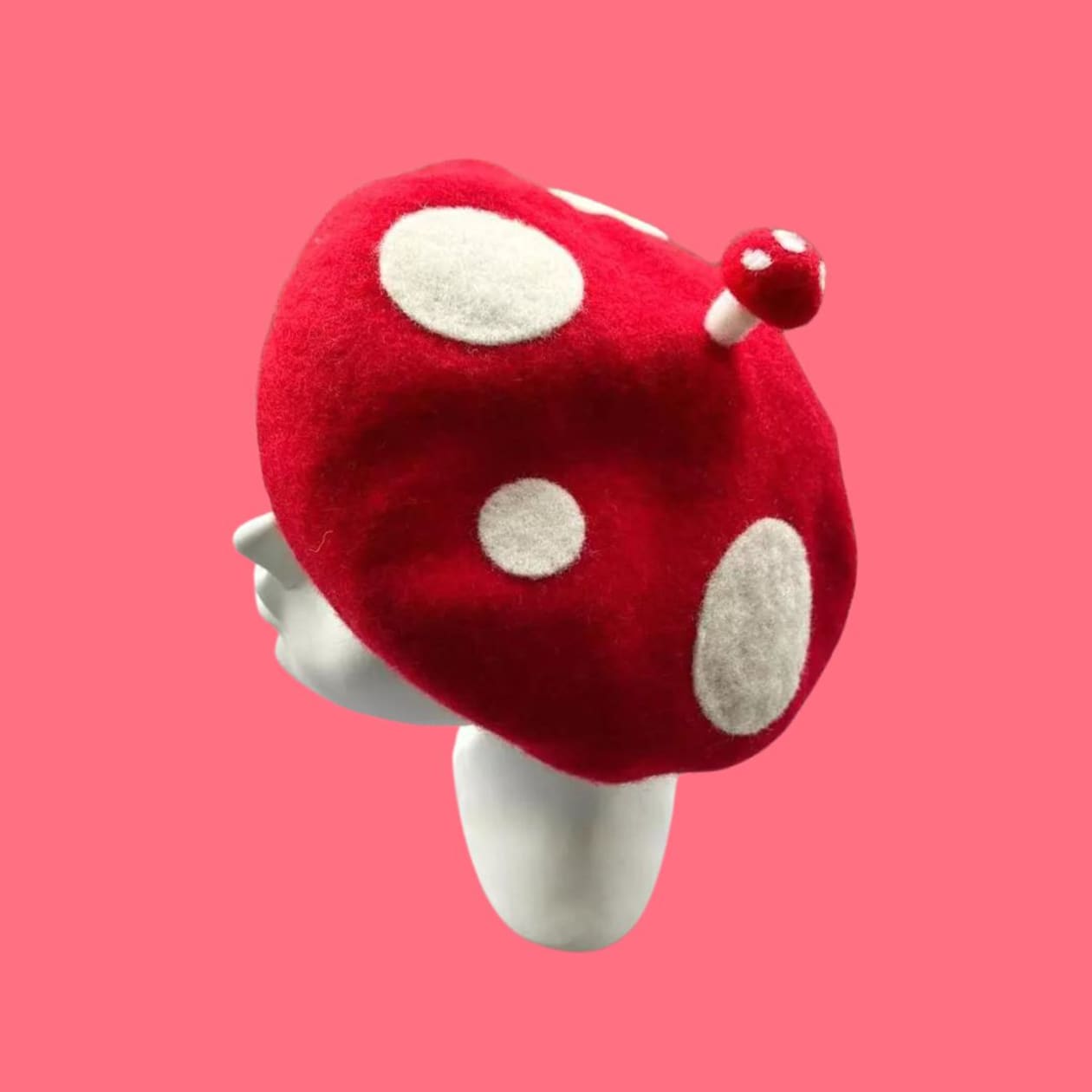 Mushroom Beret | Forestcore Amanita Muscaria Felt Winter Hat